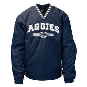Utah State Aggies V-Neck Windbreaker Navy